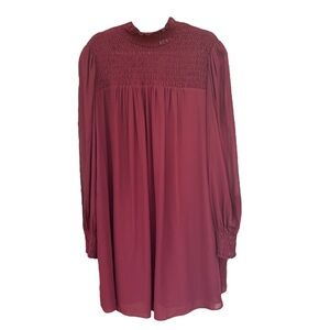 Reformation Brandi Dress 2X Plum Purple Fall Cottagecore Romantic Stretchy NWT